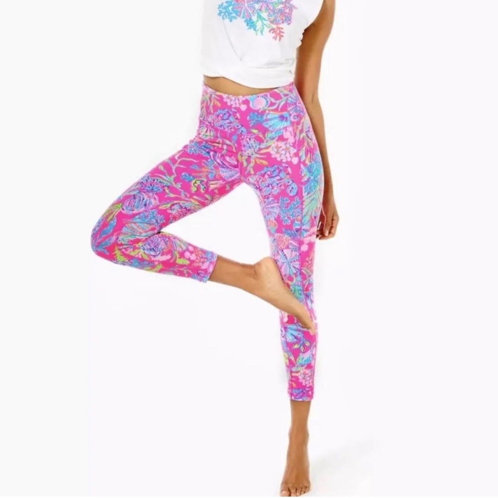 Lilly Pulitzer Weekender High Rise Midi Legging Shell Me Something Good NWOT